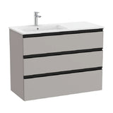 Bathroom Vanity Unit with Basin a la Izquierda Gris Mate Unik de 100,5 cm Colección The Gap Roca