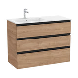 Bathroom Vanity Unit with Basin a la Izquierda Nogal Unik de 100,5 cm Colección The Gap Roca