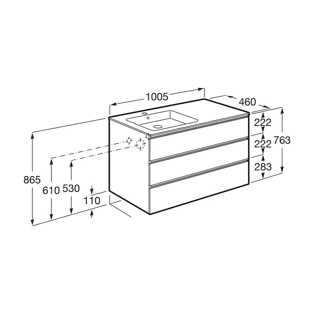Mueble de Baño con Lavabo a la Izquierda Nogal Unik de 100,5 cm Colección The Gap Roca - Vista 8