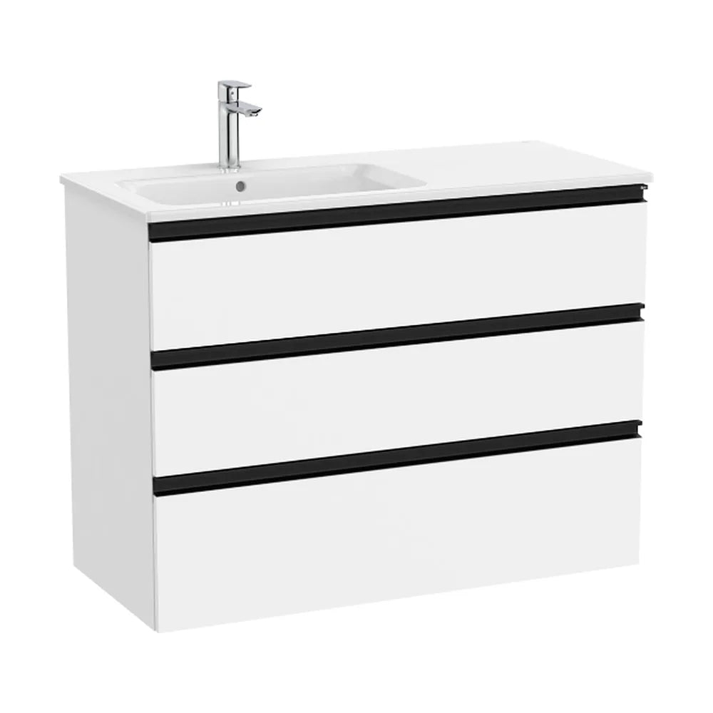 Mueble de Baño con Lavabo a la Izquierda Unik de 100,5 cm Colección The Gap Blanco Mate Roca - Vista 1