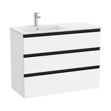 Bathroom Cabinet with Left Washbasin Unik 100.5 cm The Gap Collection Matte White Roca
