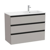 Mueble de baño de 100,5 cm con lavabo a la derecha con acabado en gris mate Unik The Gap Roca