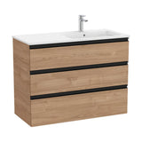 Mueble de baño de 100,5 cm con lavabo a la derecha con acabado en nogal Unik The Gap Roca