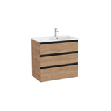 Mueble de baño de 80,5 cm de ancho con lavabo a la derecha y acabado en nogal Unik The Gap Roca