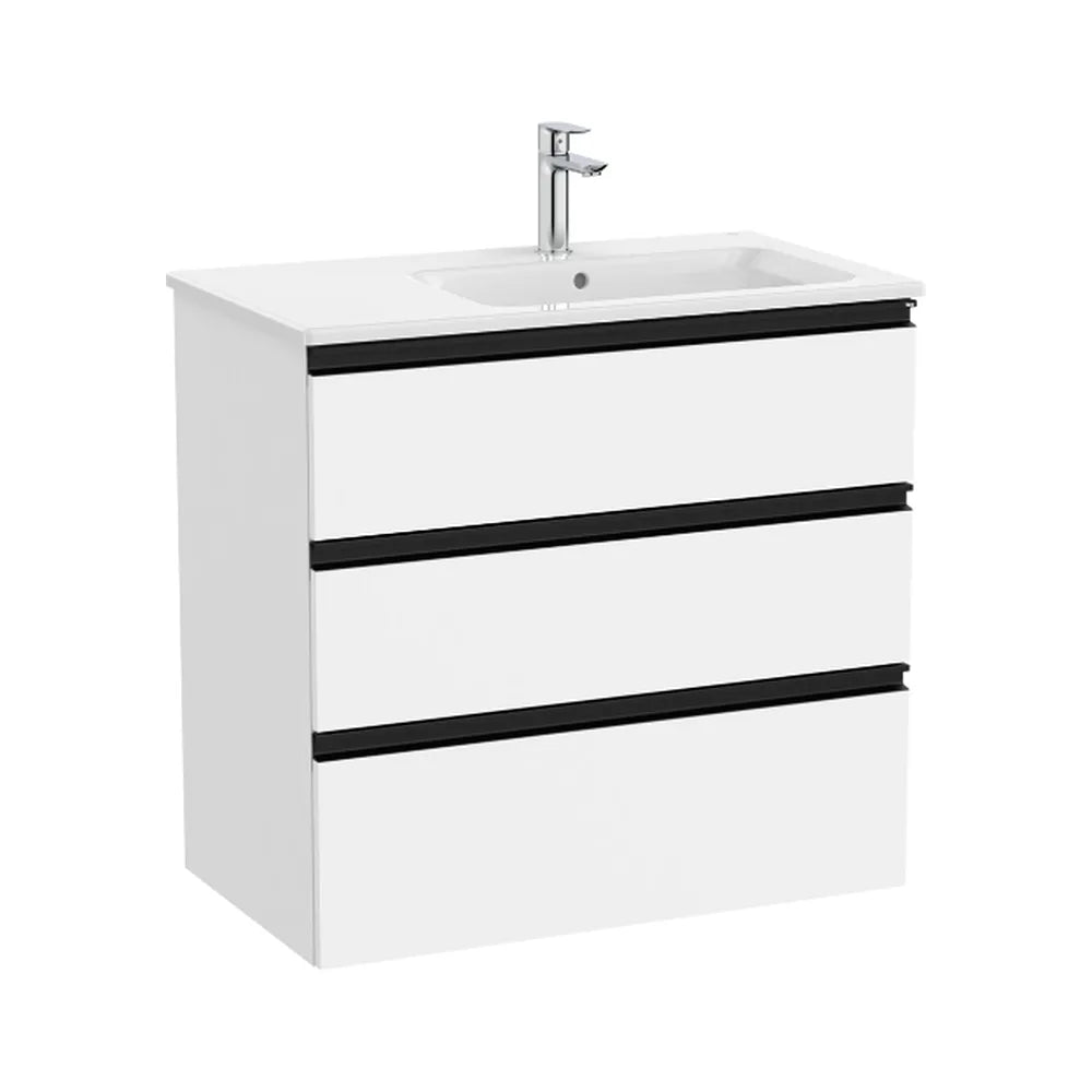 Mueble de Baño con Lavabo a la Derecha y Unik de 80,5 cm Colección The Gap Blanco Mate Roca - Vista 1