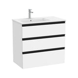 Bathroom Vanity Unit with Basin a la Izquierda Unik de 80,5 cm Colección The Gap White Mate Roca