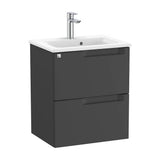 Bathroom Vanity Unit with Basin Centrado de 50 cm Colección Aleyda Negro Mate Roca