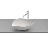 Vasque à poser en FineCeramic® au design ovale avec finition blanc mat Ohtake Roca