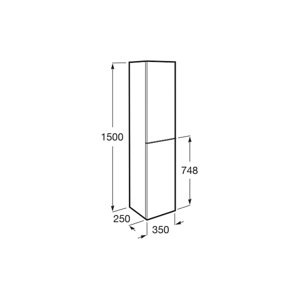 Módulo columna auxiliar de baño reversible y suspendido en acabado azul mate Extra Roca - Vista 2