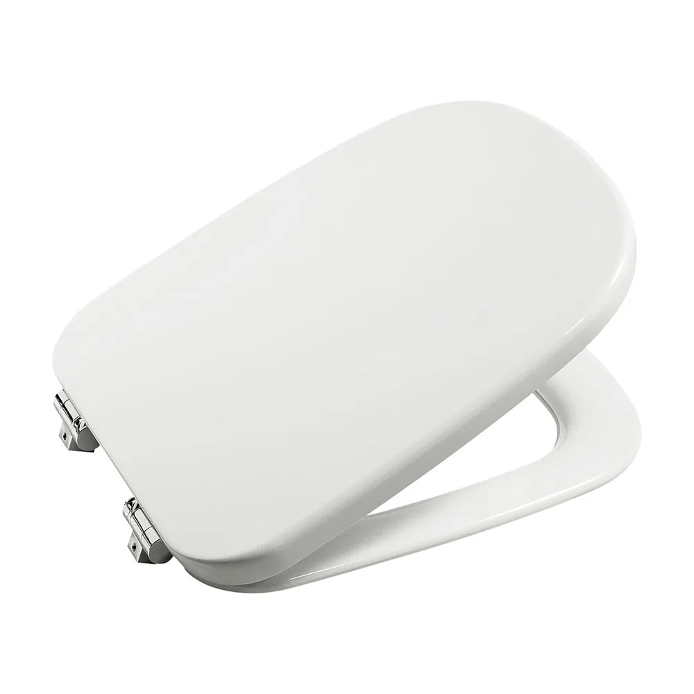 Asiento y tapa para inodoro lacado con diseño soft y caída amortiguada en acabado color blanco Frontalis Roca - Vista 1
