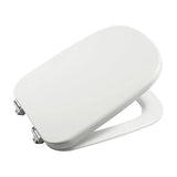 Asiento y tapa para inodoro lacado con diseño soft y caída amortiguada en acabado color blanco Frontalis Roca