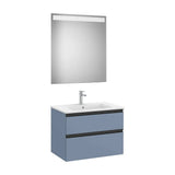 Conjunto de baño de 70 cm con dos cajones en acabado color azul mate Pack The Gap Roca