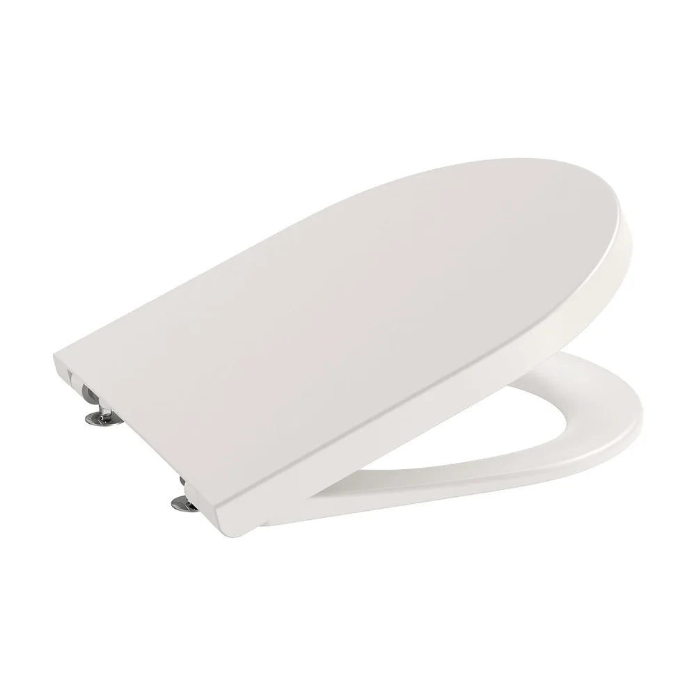Inodoro compacto suspendido de 37 cm con un diseño redondo en acabado color beige Inspira Roca - Vista 2