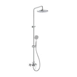 Columna de ducha monomando para pared de altura regulable y rociador redondo de 25x123 cm en color cromado ROCA