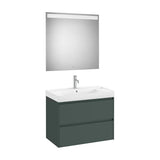 Conjunto de Baño with Basin Centrado Verde Mate Ona de 80 cm Colección Unik Roca