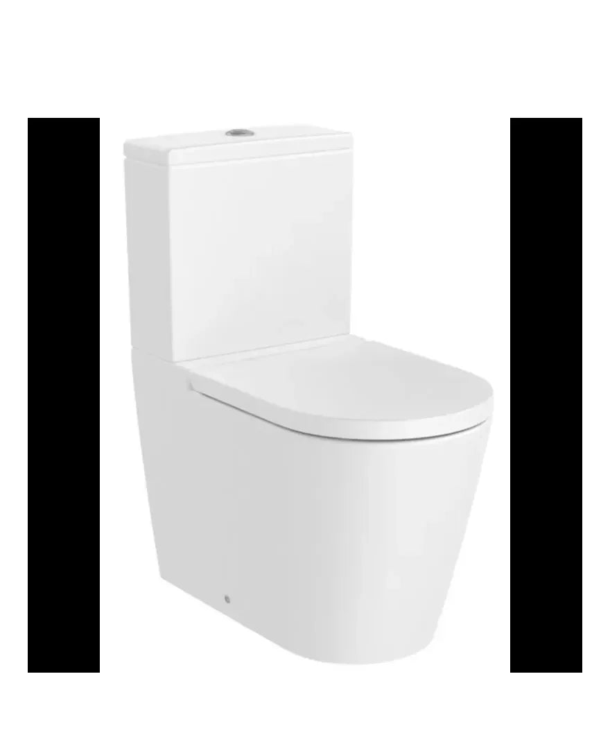 Roca Inspira Round Toilettes complètes Rimless avec réservoir bas et siège amorti blanc mat