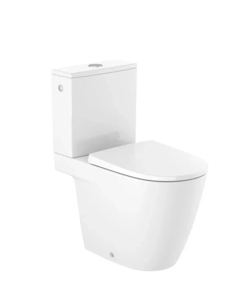 Roca Ona Inodore rond, réservoir bas et sortie double avec finition brillante et couleur blanche Rimless