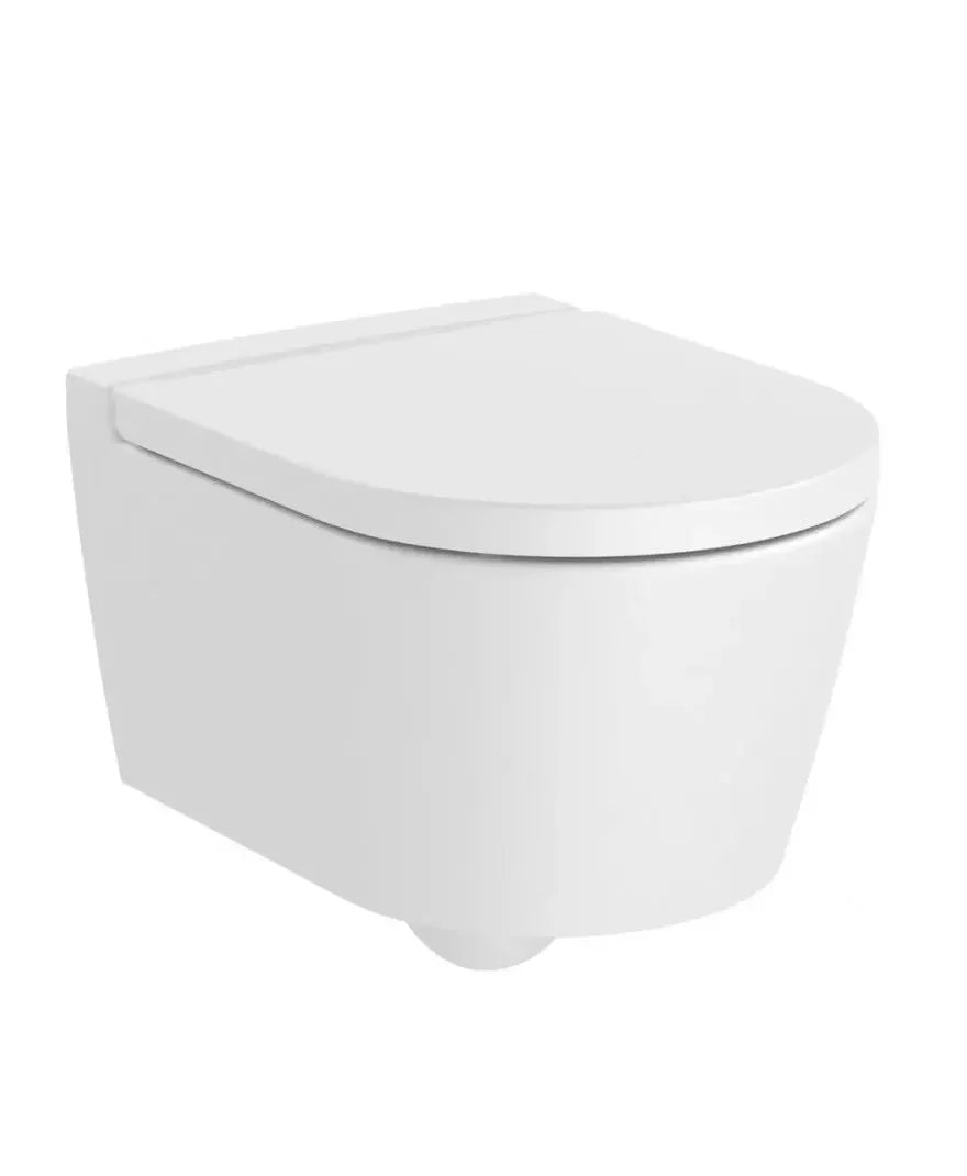 Roca Round Inspira Toilette suspendue compacte avec finition en blanc mat Rimless