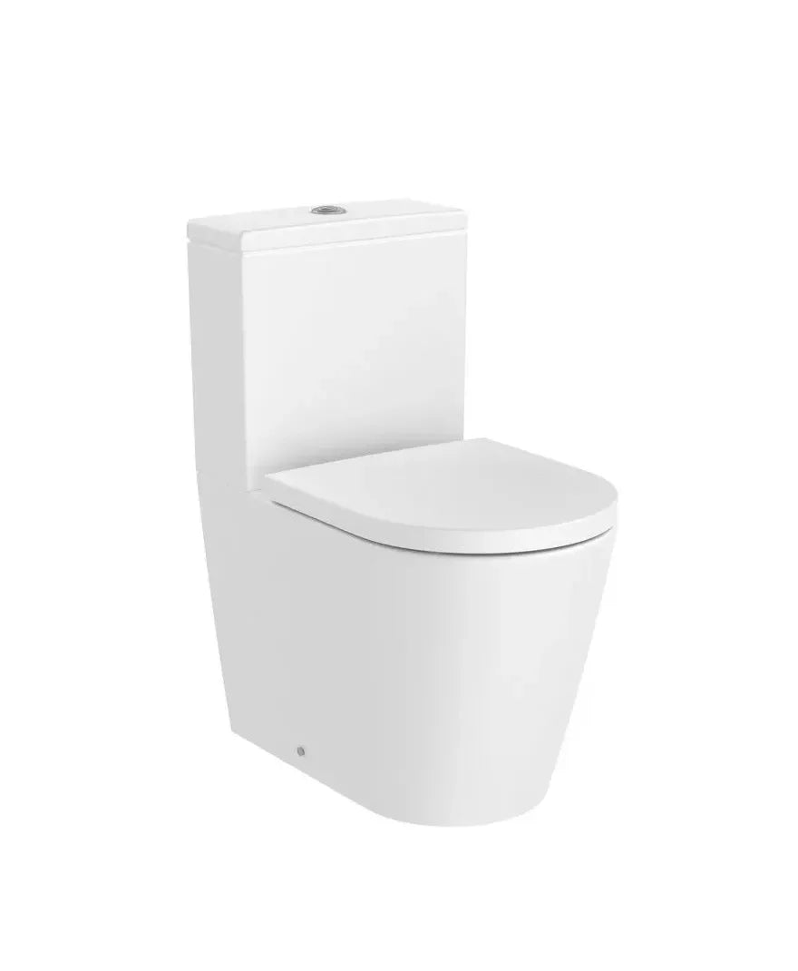 Roca Insipira Round Inodore complet compact en porcelaine avec une finition blanche Rimless
