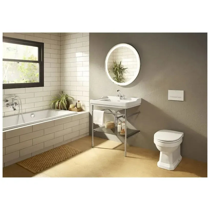 Roca Carmen Toilette à réservoir haut avec technologie Rimless de 56 cm fabriquée en porcelaine de couleur blanche