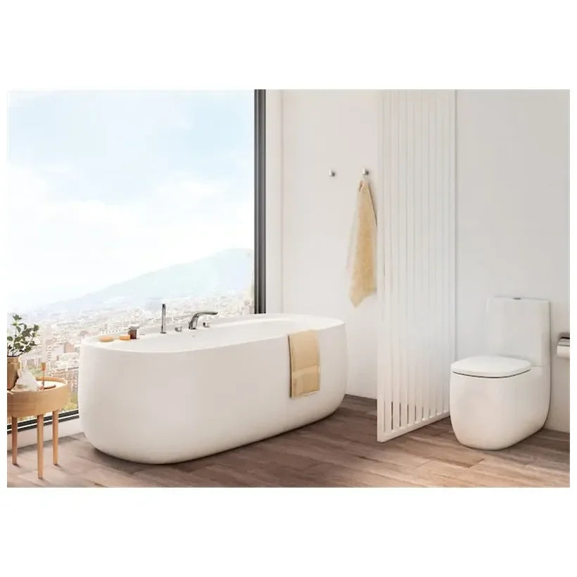 Roca Beyond Toilettes complètes de 39,5 cm fabriquées en porcelaine avec une finition beige