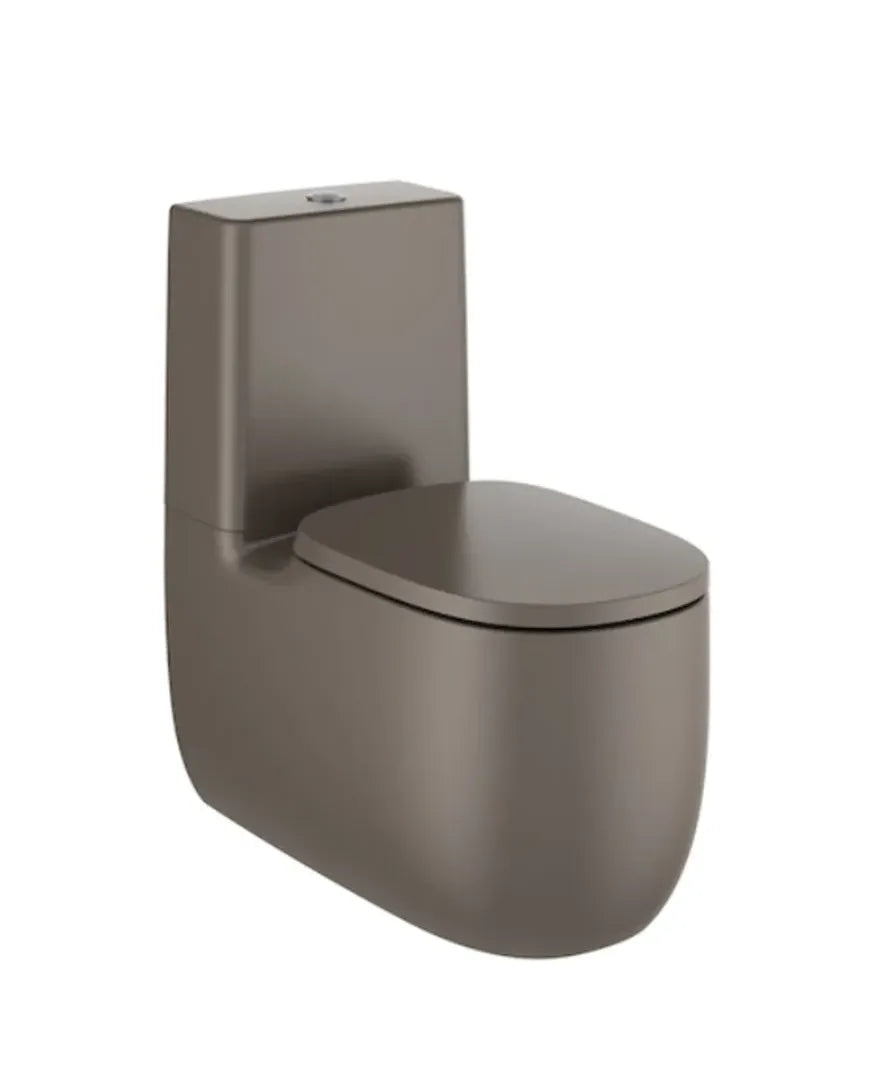 Roca Beyond Inodore complet de 39,5 cm fabriqué en porcelaine avec une finition de couleur marron
