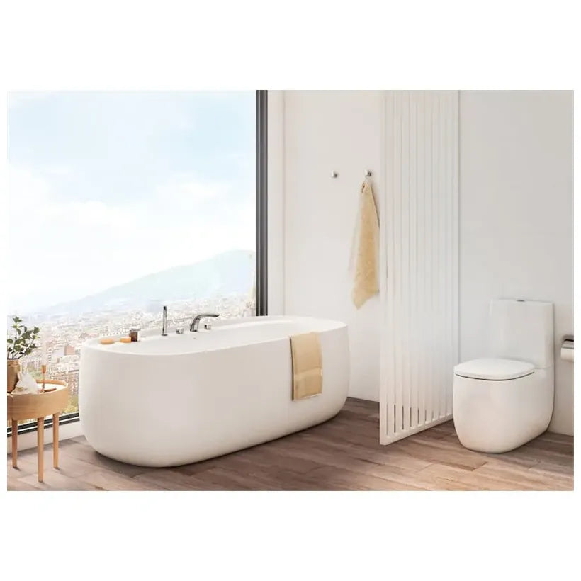 Roca Beyond Inodore complet de 39,5 cm fabriqué en porcelaine avec une finition de couleur marron