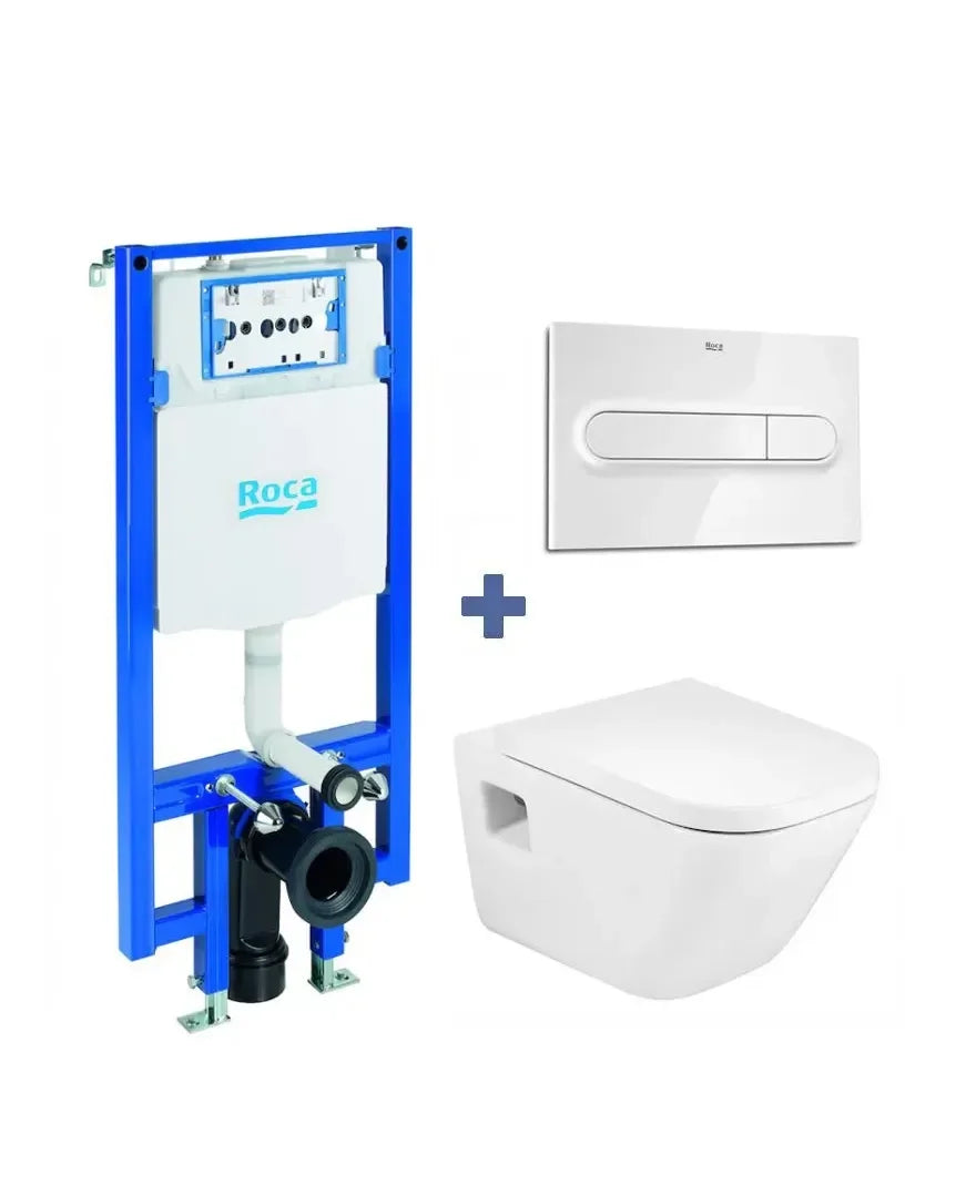 ROCA Compact The Gap Pack WC suspendu avec siège et couvercle avec sortie horizontale
