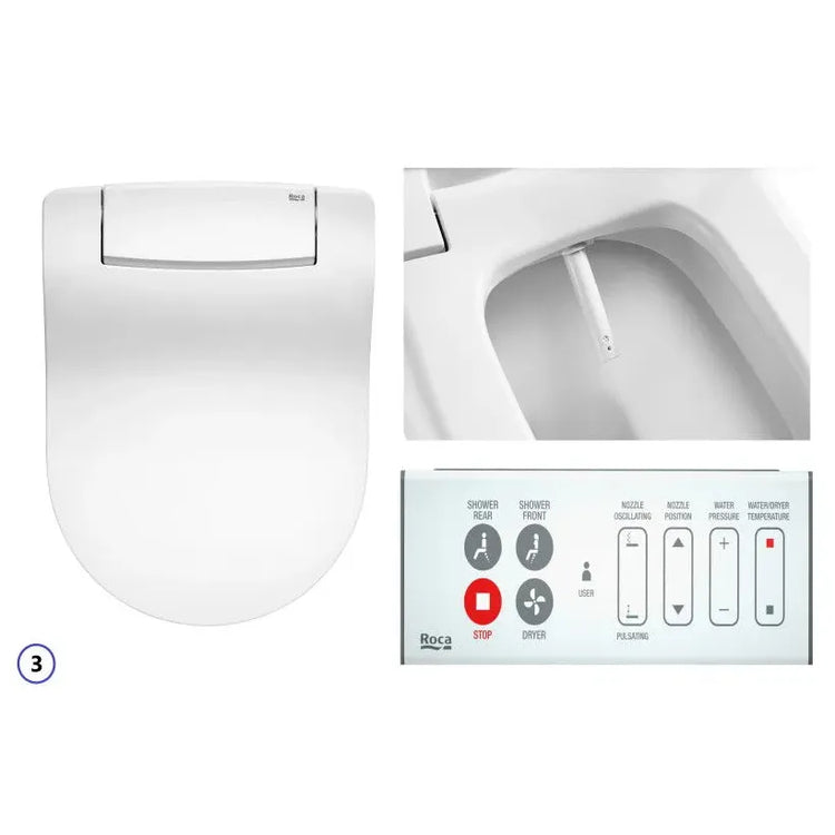 Inodoro suspendido Roca The Gap Round Rimless con cisterna empotrable Duplo WC