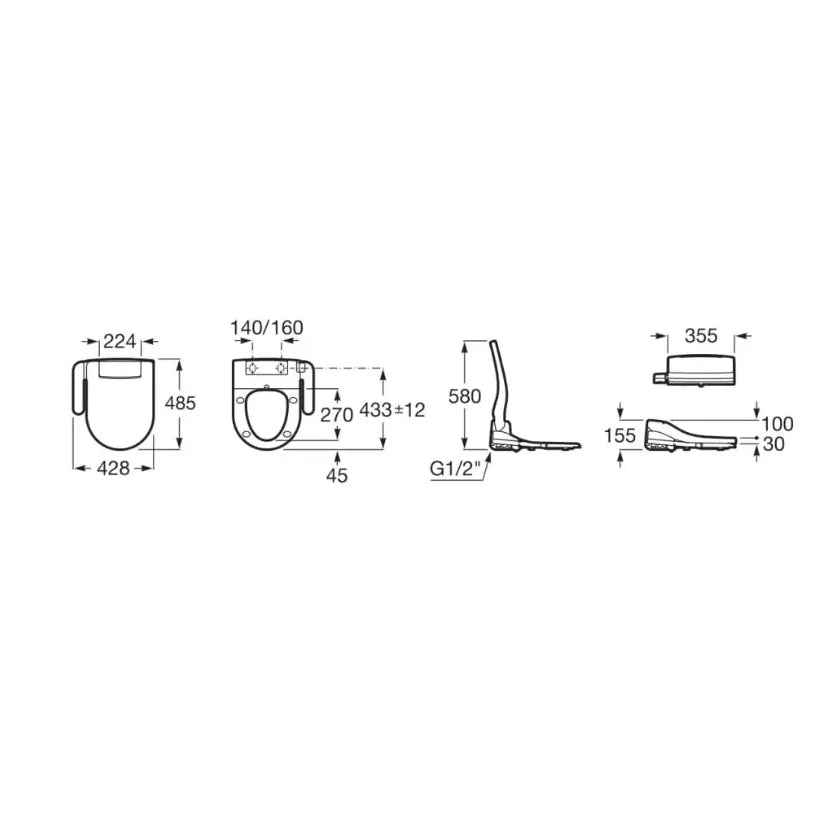 Inodoro suspendido Roca The Gap Round Rimless con cisterna empotrable Duplo WC