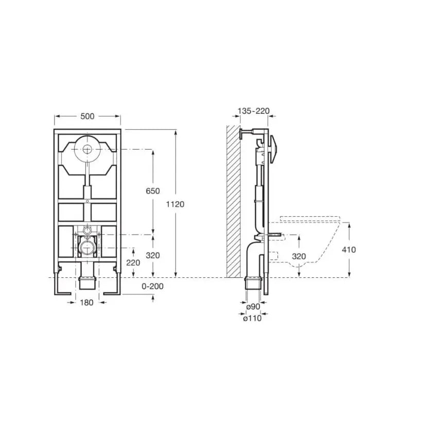 Inodoro suspendido Roca The Gap Round Rimless con cisterna empotrable Duplo WC