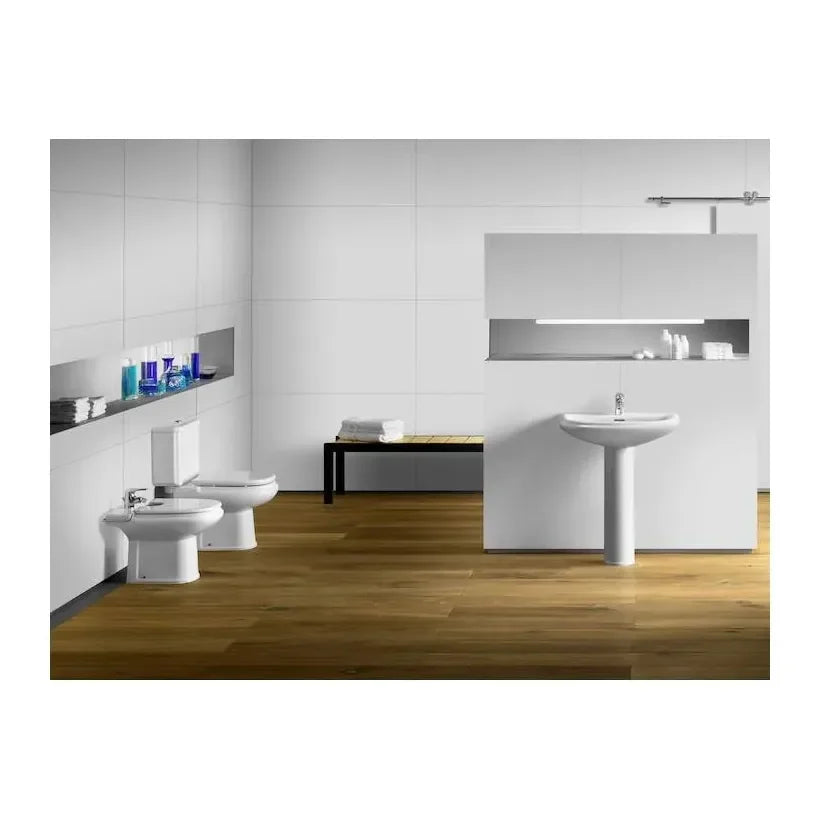 Roca Dama Retro Toilette avec sortie verticale de 40,5 cm fabriquée en porcelaine de couleur blanche