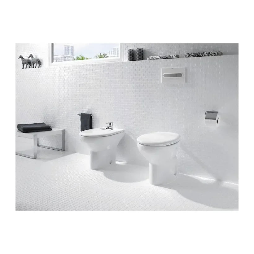 Roca Victoria Toilette avec sortie verticale de 35,5 cm fabriquée en porcelaine de couleur blanche