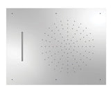 Rociador de ducha empotrable para techo rectangular de acero inoxidable con acabado cromado TRES