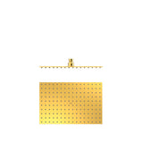 Rociador de ducha rectangular con rótula orientable en acero inoxidable acabado en oro de 30 cm Tres