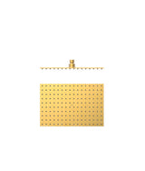 Rociador de ducha rectangular con rótula orientable en acero inoxidable acabado oro mate 24K Tres