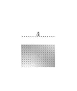 Rociador de ducha rectangular con rótula orientable, en acero inoxidable y acabado cromo, Tres