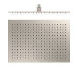 Rociador de ducha rectangular de latón con acabado en acero TRES