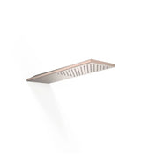 Rociador rectangular de ducha a pared con acero inoxidable en acabado oro rosa mate Complementos TRES