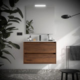 Bathroom Vanity Unit with Basin and 2 Drawers Salgar Noja 90 cm