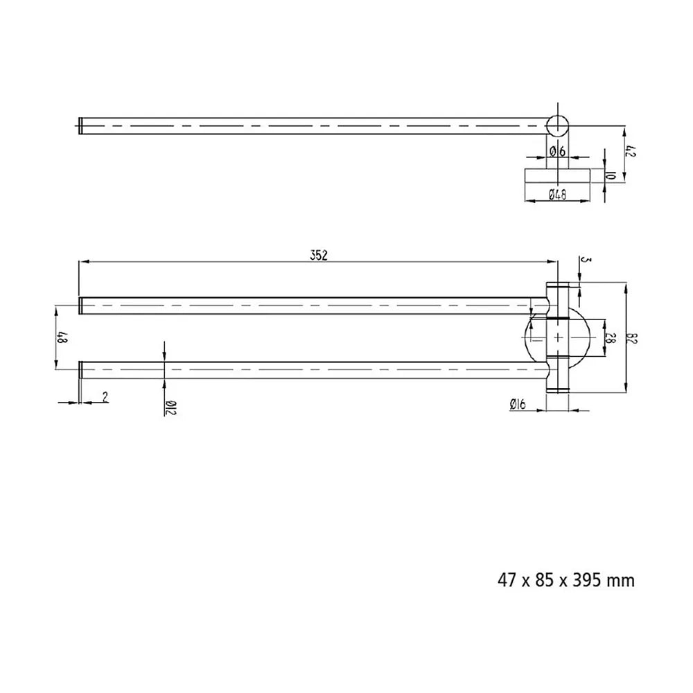 Toallero de Barra de Pared Salgar 40 cm Cromo - Vista 2