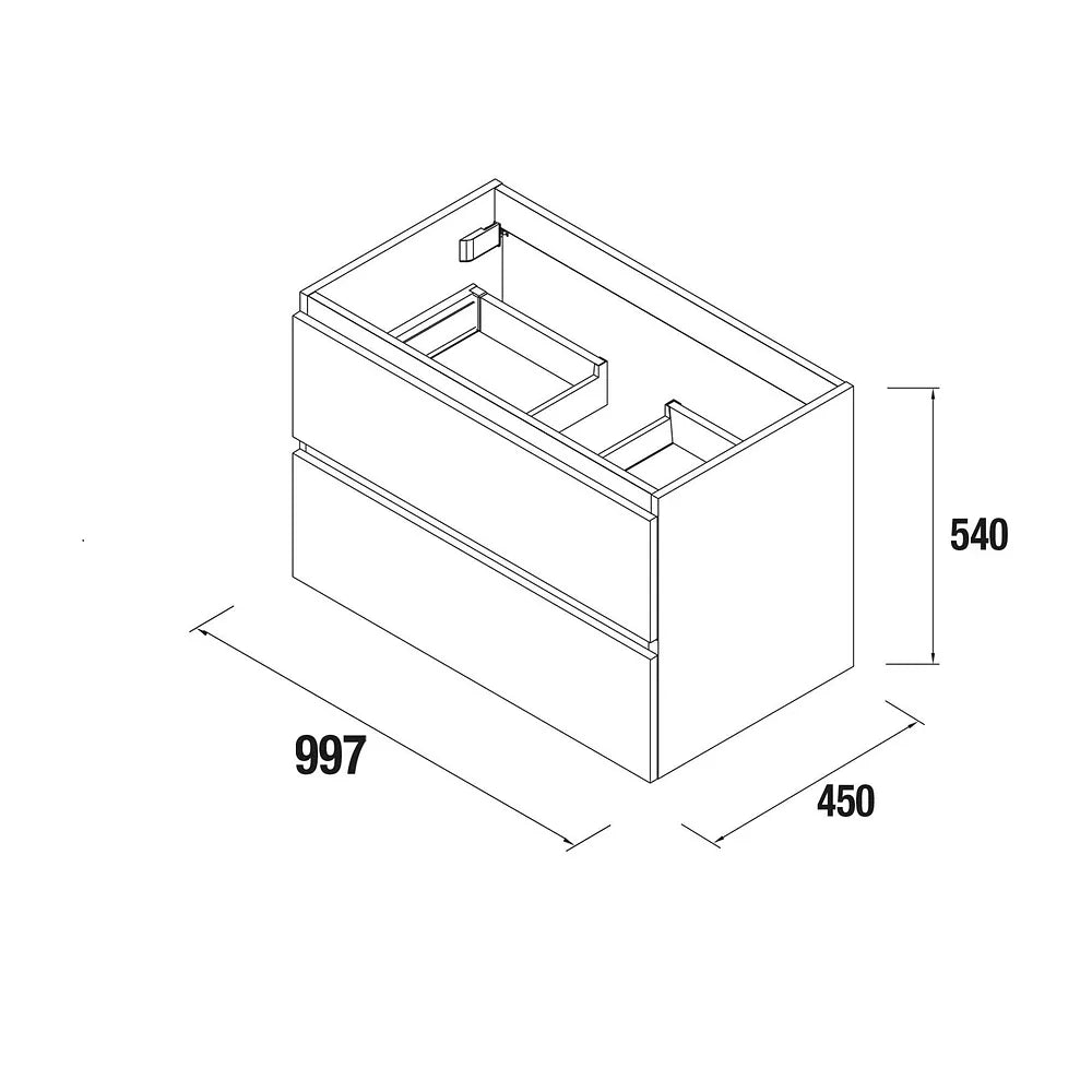 Mueble de Baño con Lavabo y 2 Cajones Salgar Spirit 100 cm - Vista 9