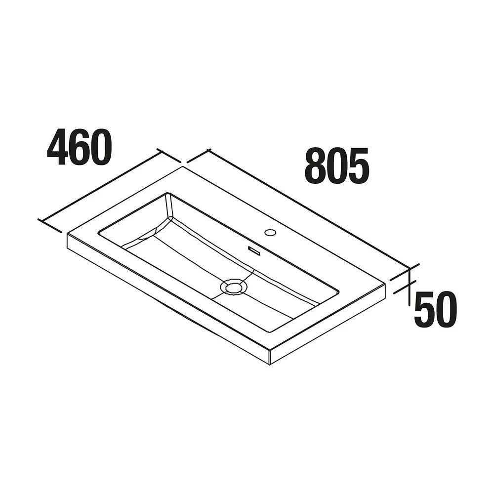 Mueble de Baño con Lavabo y 3 Cajones Salgar Spirit 80 cm Blanco Brillo - Vista 9
