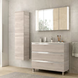 Bathroom Vanity Unit with Basin and 3 Drawers Salgar Spirit 100 cm Natural Oak