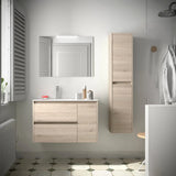 Bathroom Vanity Unit with Doors Salgar Noja 90 cm Natural Oak