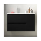 Mueble de Baño 2 Cajones Salgar Noja 90 cm Negro Satinado