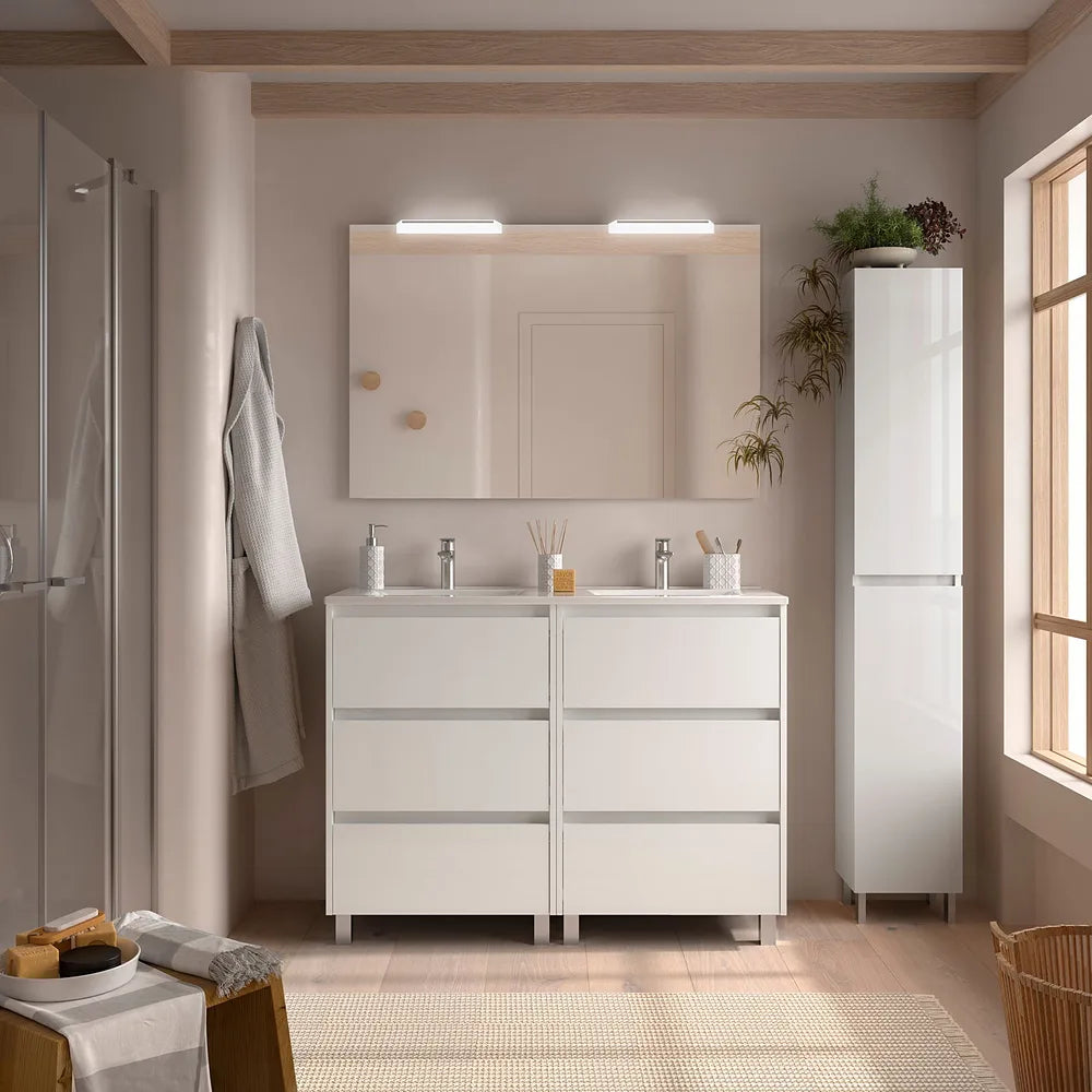 Mueble de Baño con Lavabo Salgar Noja Blanco Brillo - Vista 2