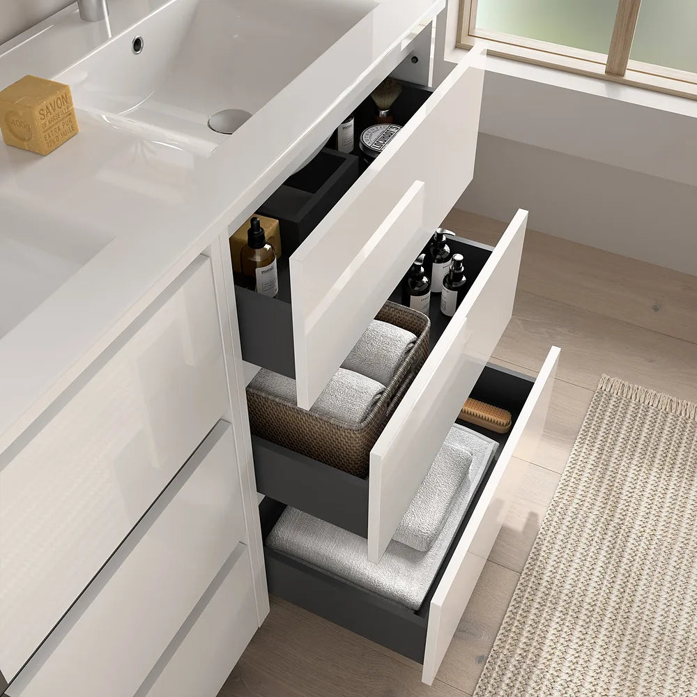 Mueble de Baño con Lavabo Salgar Noja Blanco Brillo - Vista 3