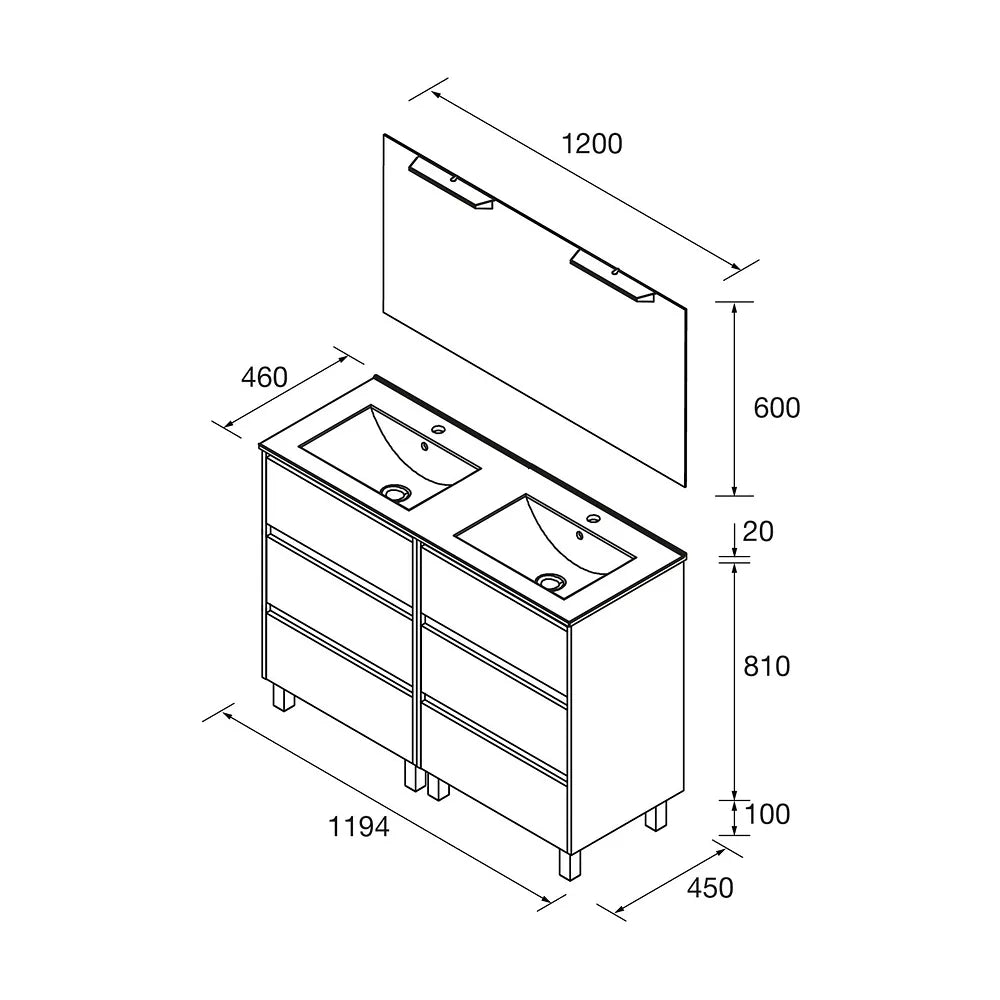 Mueble de Baño con Lavabo Salgar Noja - Vista 3