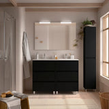 Bathroom Vanity Unit with Double Basin Salgar Noja Black